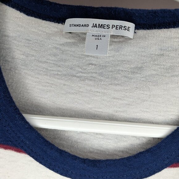 James Perse Striped Double Gauze Maxi Dress White Navy Blue Size 1 Size Small - Picture 2 of 2